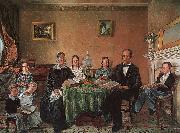 Henry F Darby Reverend John Atwood and his Family oil painting on canvas
